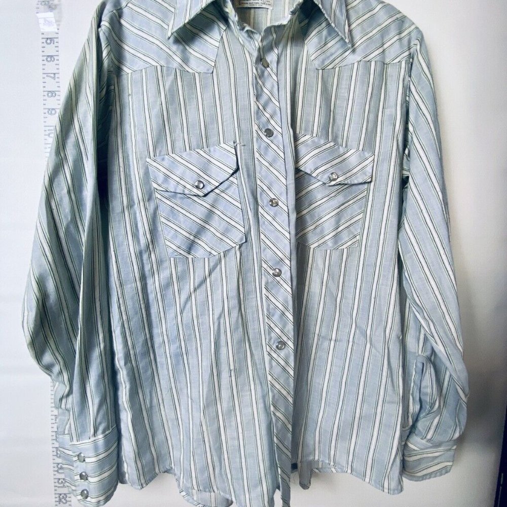 Oh SNAP👏🏼Vintage Bronco Long Sleeve Pearl SNAP Shirt L Western 70s Cowboy🤠